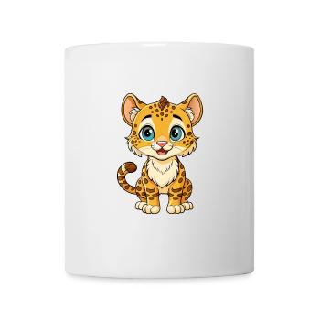 Ocelot Cute Cartoon Character Kawaii Clipart - Mug - white - Front