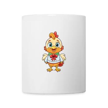Poule mignon personnage de dessin animé Kawaii Clipart - Mug blanc - blanc - Devant