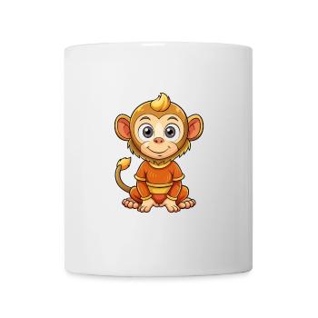 Monkey Cute Cartoon Character Kawaii Clipart - Mug - white - Front