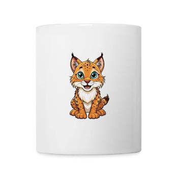 Lynx Cute Cartoon Character Kawaii Clipart - Mug - white - Front