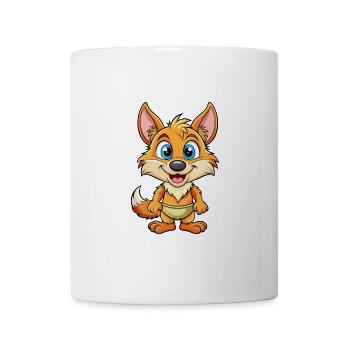 Coyote Cute Cartoon Character Kawaii Clipart - Mug - white - Front