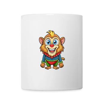 Mandrill Mignon Personnage De Dessin Animé Kawaii Clipart - Mug blanc - blanc - Devant