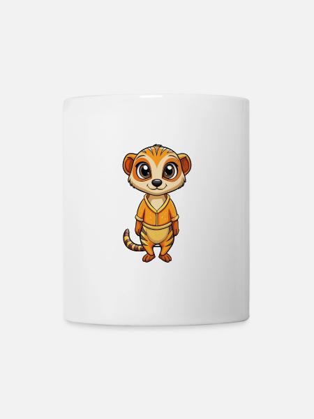Erdmännchen Niedliche Zeichentrickfigur Kawaii Clipart - Tasse - Weiß