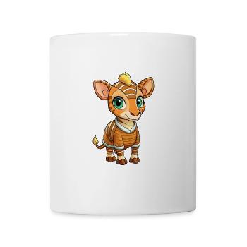 okapi mignon personnage de dessin animé kawaii clipart - Mug blanc - blanc - Devant