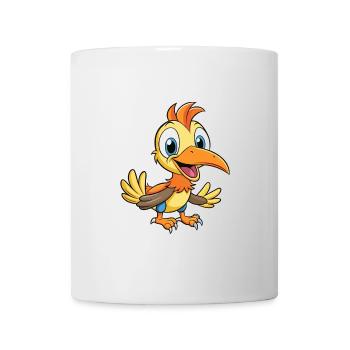 Nashornvogel Niedliche Zeichentrickfigur Kawaii Clipart - Tasse - Weiß - Vorne