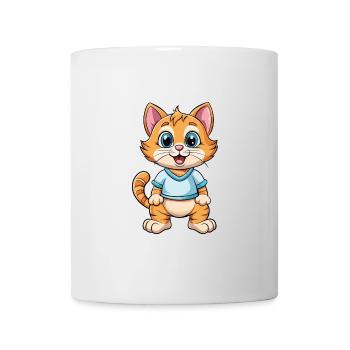 Kitten Cute Cartoon Character Kawaii Clipart - Mug - white - Front