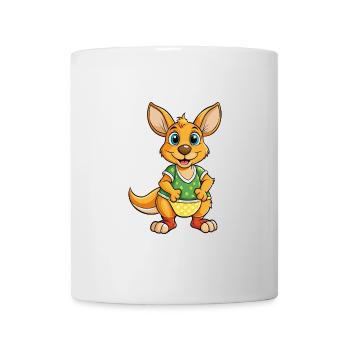 Kangaroo Cute Cartoon Character Kawaii Clipart - Mug - white - Front