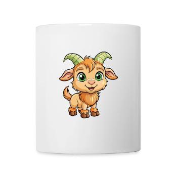 Steinbock Niedliche Zeichentrickfigur Kawaii Clipart - Tasse - Weiß - Vorne