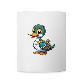 Gewöhnlicher Loon Niedliche Zeichentrickfigur Kawaii Clipart - Tasse - Weiß - Vorne