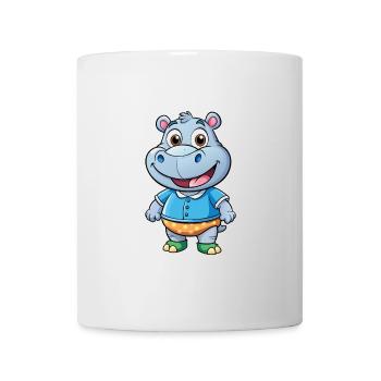 Hippo Cute Cartoon Character Kawaii Clipart - Mug - white - Front