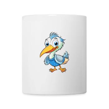 Reiher Niedliche Zeichentrickfigur Kawaii Clipart - Tasse - Weiß - Vorne