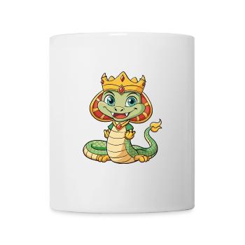 Roi Cobra Mignon Personnage De Dessin Animé Kawaii Clipart - Mug blanc - blanc - Devant
