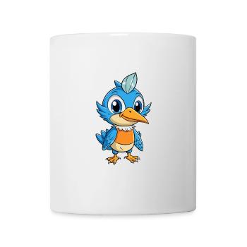 Eisvogel Niedliche Zeichentrickfigur Kawaii Clipart - Tasse - Weiß - Vorne