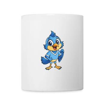 Jay Bird Niedliche Zeichentrickfigur Kawaii Clipart - Tasse - Weiß - Vorne