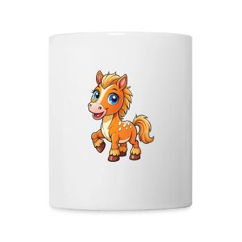 Pferd Niedliche Cartoon Figur Kawaii Clipart - Tasse - Weiß - Vorne
