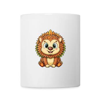 Igel Niedliche Zeichentrickfigur Kawaii Clipart - Tasse - Weiß - Vorne