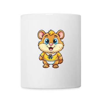 Hamster Niedliche Zeichentrickfigur Kawaii Clipart - Tasse - Weiß - Vorne