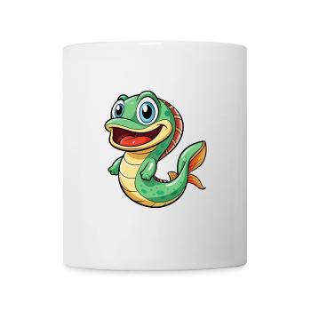 Eel Cute Cartoon Character Kawaii Clipart - Mug - white - Front