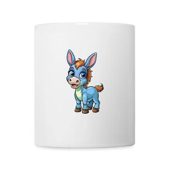 Esel Niedliche Zeichentrickfigur Kawaii Clipart - Tasse - Weiß - Vorne