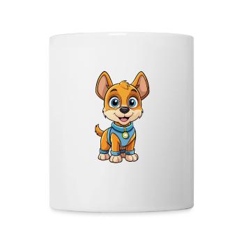 Hund Niedliche Zeichentrickfigur Kawaii Clipart - Tasse - Weiß - Vorne