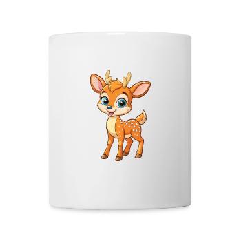 Deer Cute Cartoon Character Kawaii Clipart - Mug - white - Front