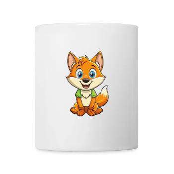 Fuchs Niedliche Zeichentrickfigur Kawaii Clipart - Tasse - Weiß - Vorne
