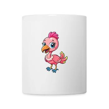 flamant rose mignon personnage de dessin animé Kawaii Clipart - Mug blanc - blanc - Devant