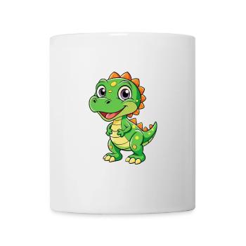 dinosaure mignon personnage de dessin animé Kawaii Clipart - Mug blanc - blanc - Devant