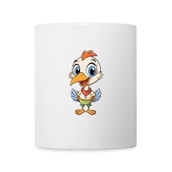 grue mignon personnage de dessin animé Kawaii Clipart - Mug blanc - blanc - Devant