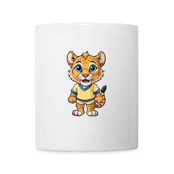 Cougar Cute Cartoon Character Kawaii Clipart - Mug - white - Front