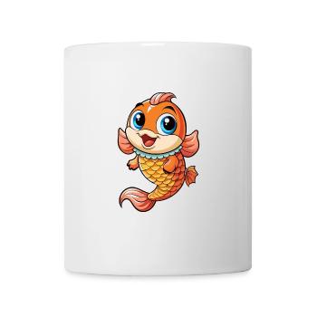 Carp Cute Cartoon Character Kawaii Clipart - Mug - white - Front