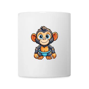 Bonobo Cute Cartoon Character Kawaii Clipart - Mug - white - Front