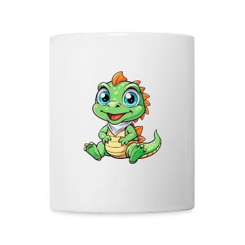 basilic mignon personnage de dessin animé Kawaii Clipart - Mug blanc - blanc - Devant