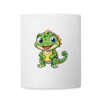 Chameleon Cute Cartoon Character Kawaii Clipart - Mug - white - Front