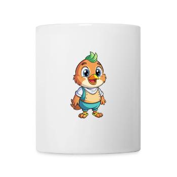 Buchfink Niedliche Zeichentrickfigur Kawaii Clipart - Tasse - Weiß - Vorne