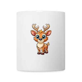 Karibu Niedliche Zeichentrickfigur Kawaii Clipart - Tasse - Weiß - Vorne