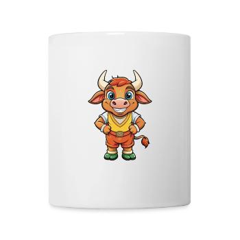 Bull Cute Cartoon Character Kawaii Clipart - Mug - white - Front