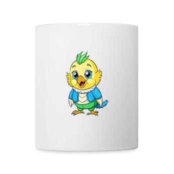 Perruche perruche mignon personnage de dessin animé Kawaii Clipart - Mug blanc - blanc - Devant
