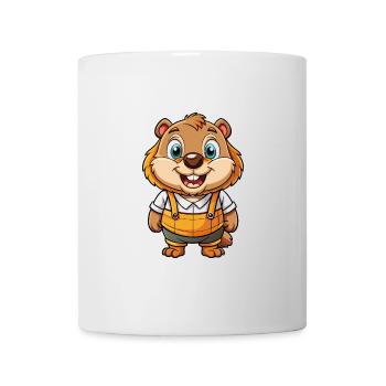 Beaver Cute Cartoon Character Kawaii Clipart - Mug - white - Front