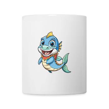 Barracuda Mignon Personnage De Dessin Animé Kawaii Clipart - Mug blanc - blanc - Devant