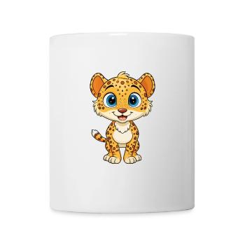 guépard mignon personnage de dessin animé Kawaii Clipart - Mug blanc - blanc - Devant