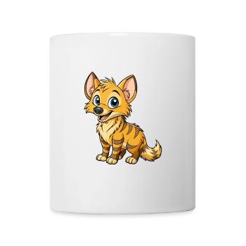 Aardwolf Mignon Personnage De Dessin Animé Kawaii Clipart - Mug blanc - blanc - Devant