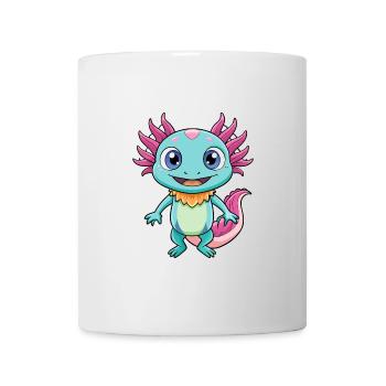 axolotl mignon personnage de dessin animé Kawaii Clipart - Mug blanc - blanc - Devant