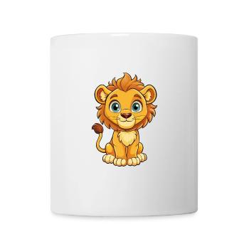 Lion asiatique personnage de dessin animé Kawaii Clipart - Mug blanc - blanc - Devant