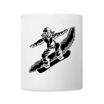 Snowboarder Pixel Art - Mug blanc - blanc - Devant