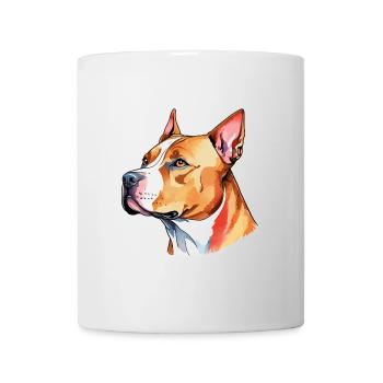 American Staffordshire Terrier Wasserfarben - Tasse - Weiß - Vorne