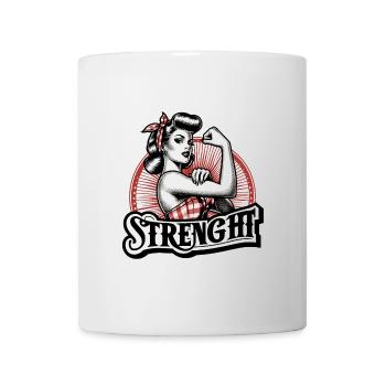 Strength Strong Woman Rockabilly Gift - Mug - white - Front