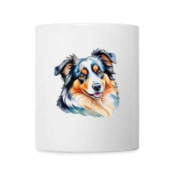 Berger Australien Aquarelles - Mug blanc - blanc - Devant