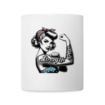 Strength Strong Woman Rockabilly Gift - Mug - white - Front