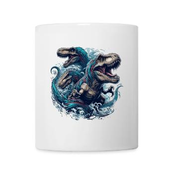 Brüllendes T-Rex Trio Dinosaurier Geschenk - Tasse - Weiß - Vorne